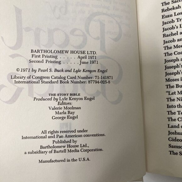 The Story Bible by Pearl S. Buck Vintage 1971 Hardcover  Dust Cover‎ Pulitzer - Picture 4 of 7